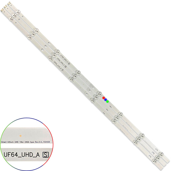 Kit Leds Compatible LG 43uh6030 / 43uh6030-uh Uf64_uhd_a (8 Led) - Reforzado en Aluminio.