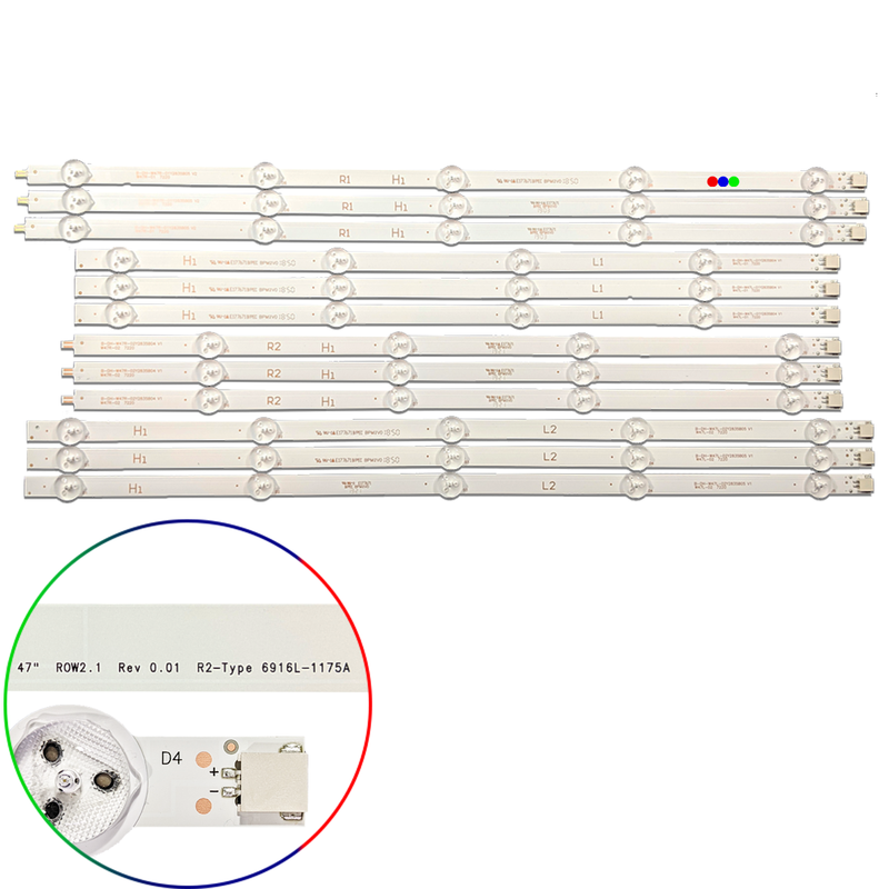 Kit Leds Compatible LG 47ln5700 / 47ln5710 / 47la6205 - Reforzado en Aluminio.