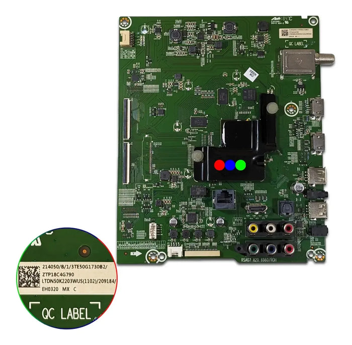Mainboard Compatible con Hisense 50h5c/ 0k2203wus(1102)/ Rsag7.820.6960/roh
