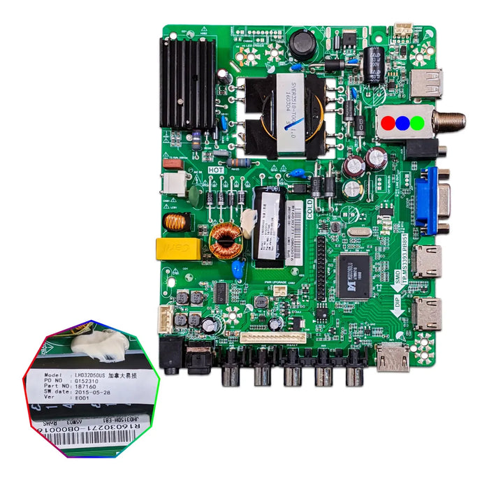 Mainboard Compatible con Hisense 32h3b, Lhd32d50us, Tp.ms3393.pb8511 - Nva