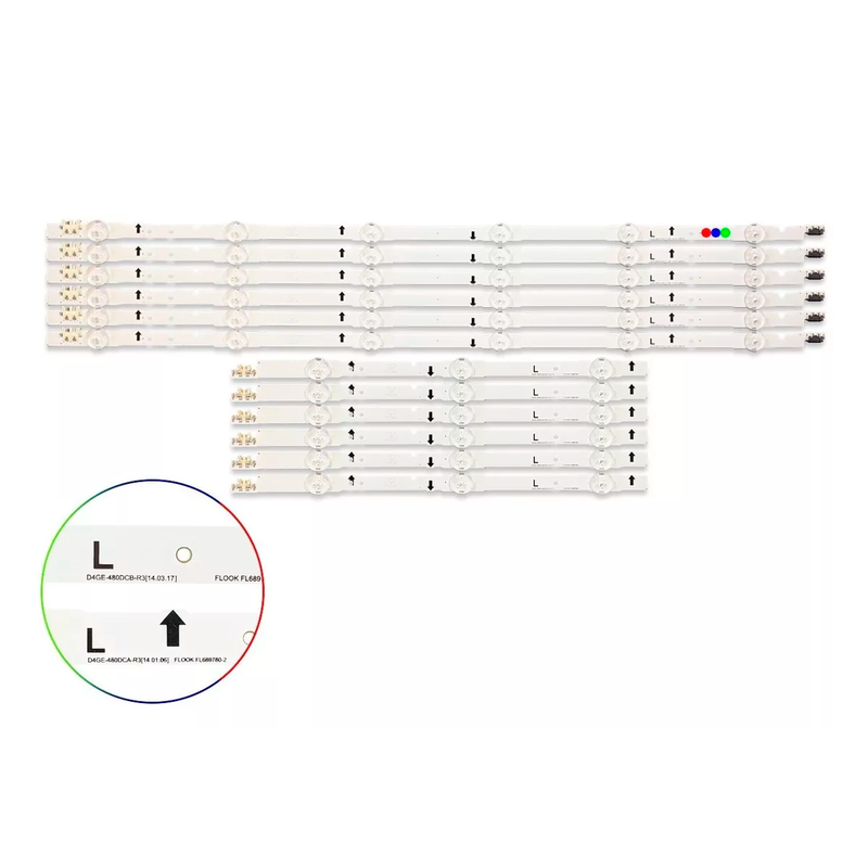 Kit Leds Compatible Samsung Un48h5500 / Un48h5500af (12tiras) -Reforzado en Aluminio.