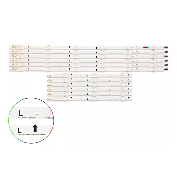 Kit Leds Compatible Samsung Un48j6200 / Un48j6200af (12tiras) - Nuevo