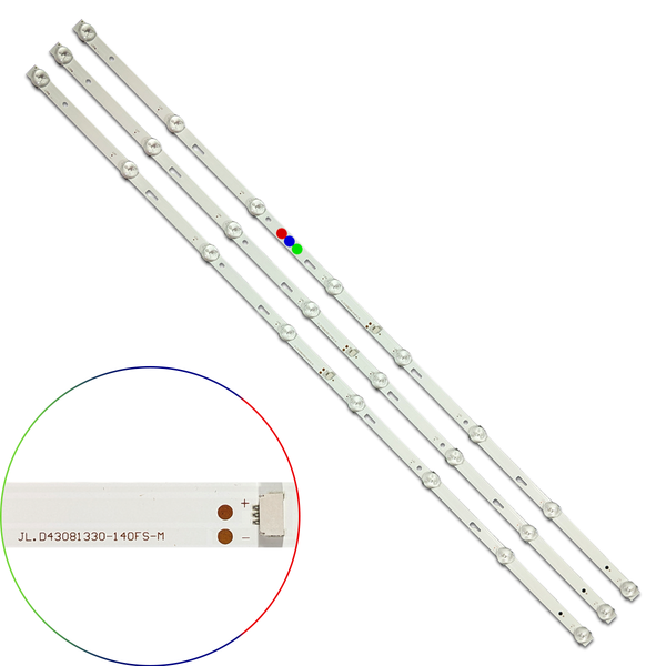 Kit Leds Compatible Tcl 43l1600c (3tiras 8led) - Aluminio, Nuevo